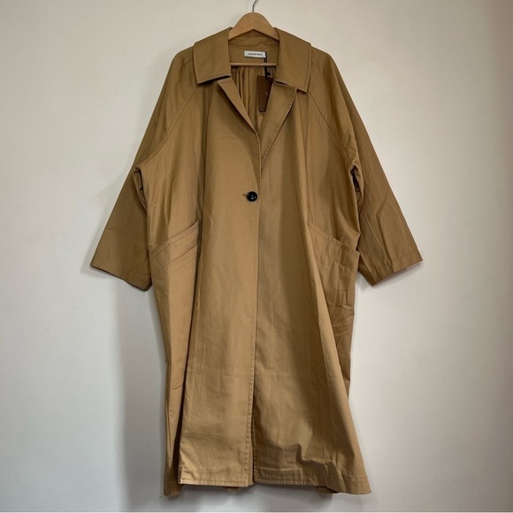 * RESERVED FOR DOROTHY * Gentle Herd Oversized Cotton Trench Coat in Beige - Picture 7 of 16